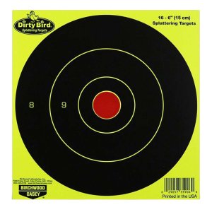 Birchwood Casey 35906 Dirty Bird 6 Inch Bullseye Target 16 Pack Black Yello