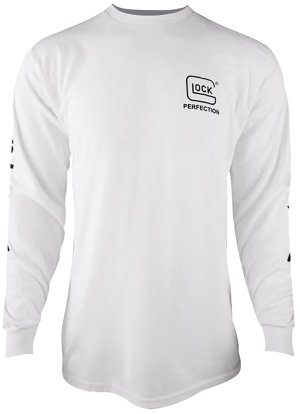 Glock AP96094 Perfection Long Sleeve Tee White Large Pre-Shrunk Cotton