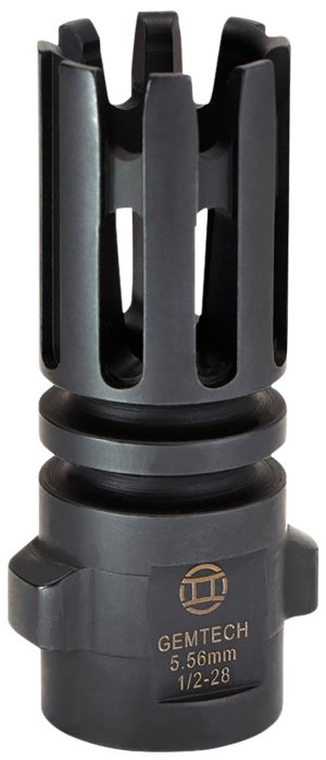 Gemtech Quickmount Flash Hider 5.56mm 1/2-28 TPI 2.40in Black Steel