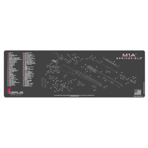 Cerus Gear RM-M1A-SCH-PNK M1A1 Schematic Cleaning Mat Charcoal Gray/Pink