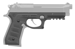Recover Tactical BC204 Gray Polymer Grip Rail System for Beretta 92 M9