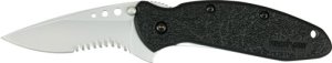 Kershaw 1620ST Scallion Knife 2.40 in Part Serrated Drop Point Black