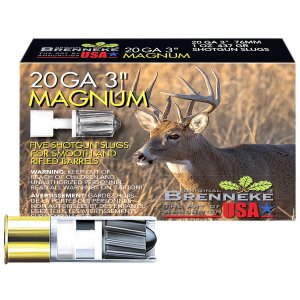 Brenneke SL203M Magnum 20Gauge 3 in 1oz Slug Shot 5 Per Box/50 Case, Shotgun Shells