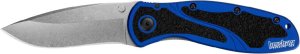 KERSHAW Blur 3.4in Navy Blue Stoashed Liner Lock Knife (1670NBSW)