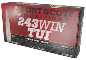 Fort Scott Munitions 243070SCV .243 Win 70gr Solid Copper 20rd