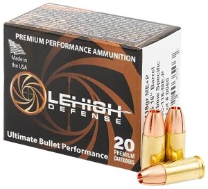 Lehigh Defense LA9C 9mm 118 Grain Maximum Expansion MEP 20 Rounds
