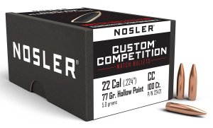Nosler Custom Competition .22 Cal 77gr HPBT Bullets 100ct 22421