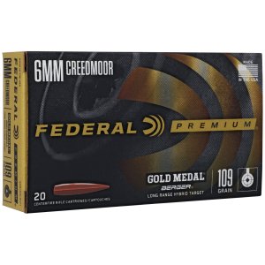 Federal GM6CRDLRHT1 6mm Creedmoor 109gr Brass 20 Rounds Target Ammo