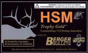 HSM 3006210VLD Trophy Gold 30-06 Springfield 210gr Berger VLD 20 Rounds