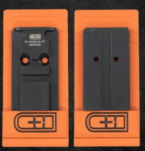 C&H Precision GL-ACRO-XL-ST Optic Mount Plate, Black, Steel, Glock MOS