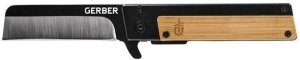 Gerber Quadrant Folding Knife Bamboo Plain Edge Satin Finish Blade