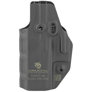 Crucial Concealment 1019 Covert IWB Holster, Ambidextrous, Kydex, Black