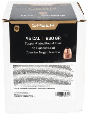 Speer 4714 .45 Cal 230gr Copper Plated Round Nose Bullets 500ct Box