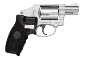 Smith & Wesson 163811 Model 642 Airweight 38 Special + P Stainless Steel 1.88" Barrel & 5rd Cylinder, Matte Silver Aluminum Alloy J-Frame, Includes Crimson Trace LG-305 Lasergrip