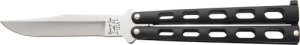 Bear & Son 114B Butterfly Knife 3.58 In Black Stainless Clip Point
