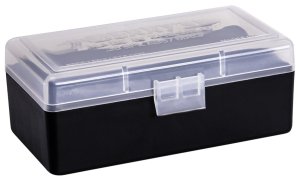 Berry's 61687 Ammo Box 38 Special/357 Mag Clear/Black Polypropylene 50rd