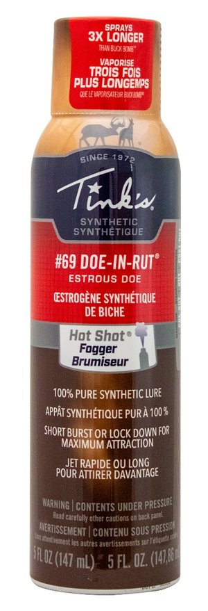 Tink's Synthetic #69 Doe-In-Rut Scent Fogger, Adjustable Spray, Long-Range Deer Attractant, 5 oz Can, W5271 BL Model