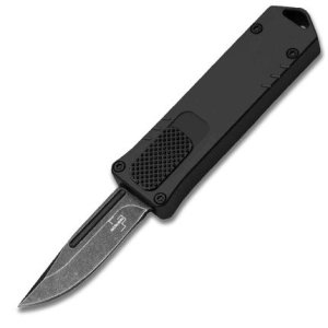 Boker USB OTF 2.0 D2 Steel Blade Black Aluminum Handle Slide Lock