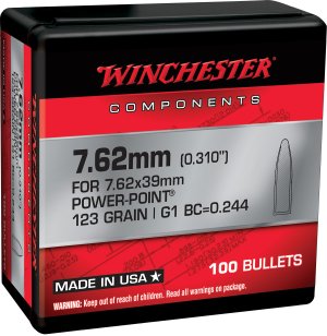Winchester WB762P123X Centerfire Rifle Reloading Bullets .310 123 gr PP