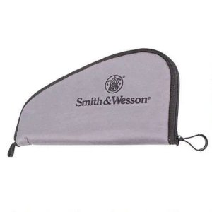 Smith & Wesson M&P Medium Defender Handgun Case, Smooth Gray/Black, Durable Nylon, Padded Walls, Easy Access Zipper, 13x7x1.5 Inches