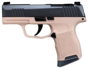 Sig Sauer P365 9mm (Blue Cerakote slide, light pink frame)