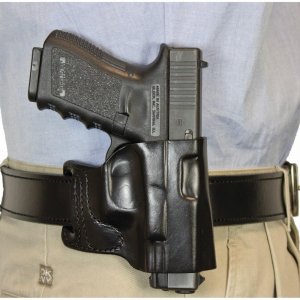 DeSantis E-GAT Slide Holster Glock 43 Black Right Leather