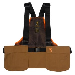 Browning Upland Strap Vest Tan/Blaze Adjustable Large Pockets