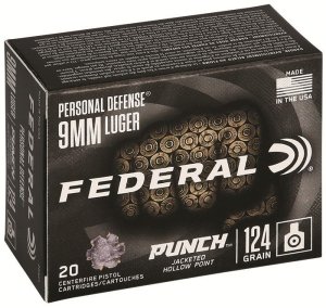 Federal PD9P1 9mm Luger 124 Grain Jacketed Hollow Point 4 in 20 Rounds