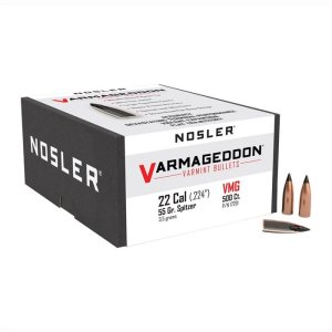 Nosler 17291 Varmageddon .22 Cal 55 Grain Polymer Tip Bullets, 500 Pack