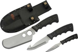 SZCO Rite Edge 211167 3PC Skinning Set Black Rubber Handle/Sheath