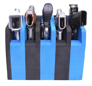 GPS F500CRN Foam Pistol Cradle Holds 5 Medium Handguns Black/Blue