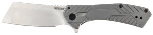 Kershaw 3445 Static 2.9" Folding Cleaver Satin Blade Gray Steel Handle