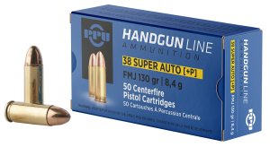 Prvi Partizan PPH38SU 38 Super +P 130gr Full Metal Jacket 50 Box
