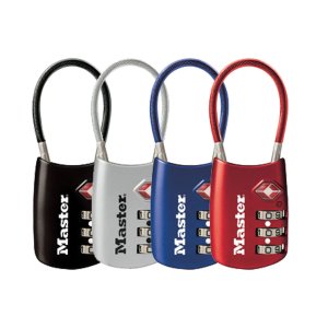 MasterLock 4688D Flexible Combination Shackle Lock Blue Red Silver