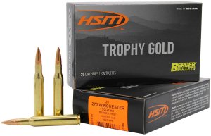 HSM 270130VLD Trophy Gold 270 Win 130gr Berger VLD 20 Rounds
