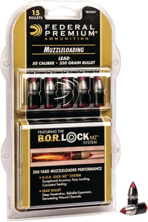 Federal PMZ50LMZ1 50 Cal 350gr Lead Tipped Muzzleloader Bullets 15-Pack