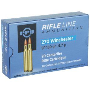 PPU PP2702 Standard Rifle 270Win 150gr Soft Point 20 Per Box/10 Case