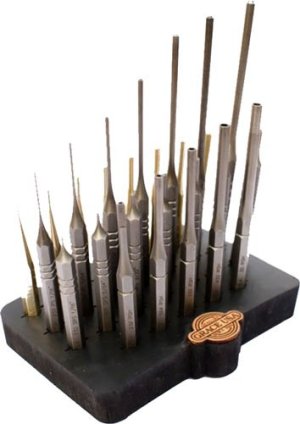 Grace USA GRARP27SBB Steel/Brass Roll Pin Punch Set with Bench Block 27pc