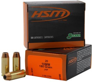 HSM 10MM15N20 10mm Auto 180gr Jacketed Hollow Point Ammo 20rd Box