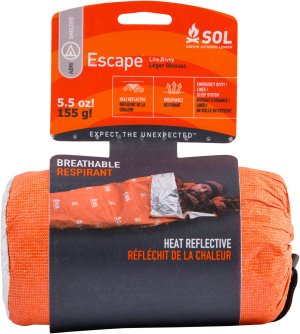 SOL 01401227 Escape Lite Bivvy, Waterproof, Orange, 82"x32", 5.5 oz