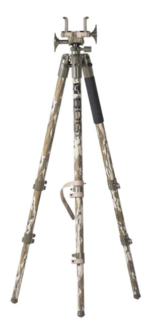 2021 BOG Deathgrip Camo Tripod: Mossy Oak Bottomland, Aluminum Material, 360-Degree Pan, 25-Degree Tilt