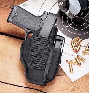 Uncle Mike's Sidekick Ambidextrous Hip Holster Size 1 Black Kodra Nylon Fits 3-4" Barrel Medium Autos