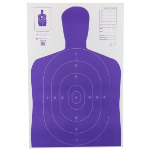 Action Target B-27E-PR-100 High Visibility Target, Fluorescent Purple, 100 Pack