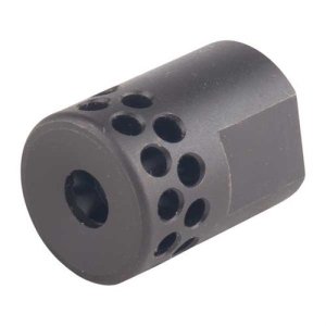 Brownells Short Muzzle Brake 22 Caliber 1/2-28 Steel Black