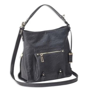 Bulldog BDP053 Concealed Carry Hobo Anna Purse with Holster Black Leather
