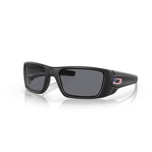 Oakley SI Fuel Cell US Flag Matte Black Frame Grey Lenses Sunglasses