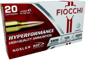 Fiocchi 6CMRD Hyperformance 6mm Creedmoor 105gr Nosler RDF 20/Box
