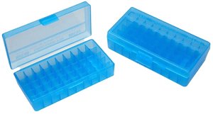 MTM Case-Gard P503824 Ammo Box .38 Special .357 Magnum 50 Rounds Blue
