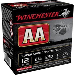Winchester Ammo AASC12507 AA Super Sport Sporting Clay 12 Gauge 2.75" 1 oz 1250 fps 7.5 Shot 25 Bx/10 Cs