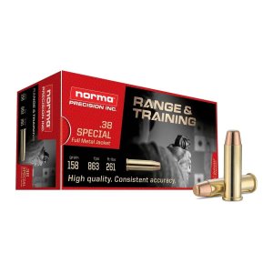 Norma 620540050 .38 Spl 158gr FMJ Ammo, 863 fps, 50 Rounds